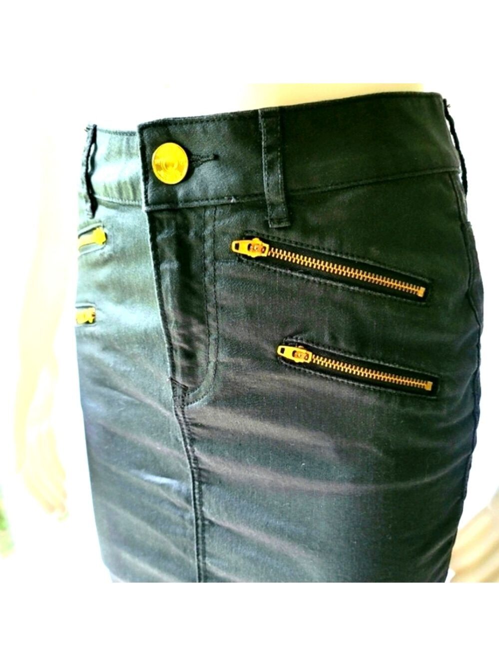 Express Jeans Black Denim Skirt Size 0